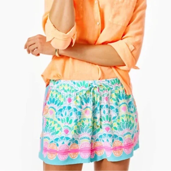 Lilly Pulitzer Katia Shorts Caribbean Citrus Women's Shorts XS NWT - Picture 4 of 15